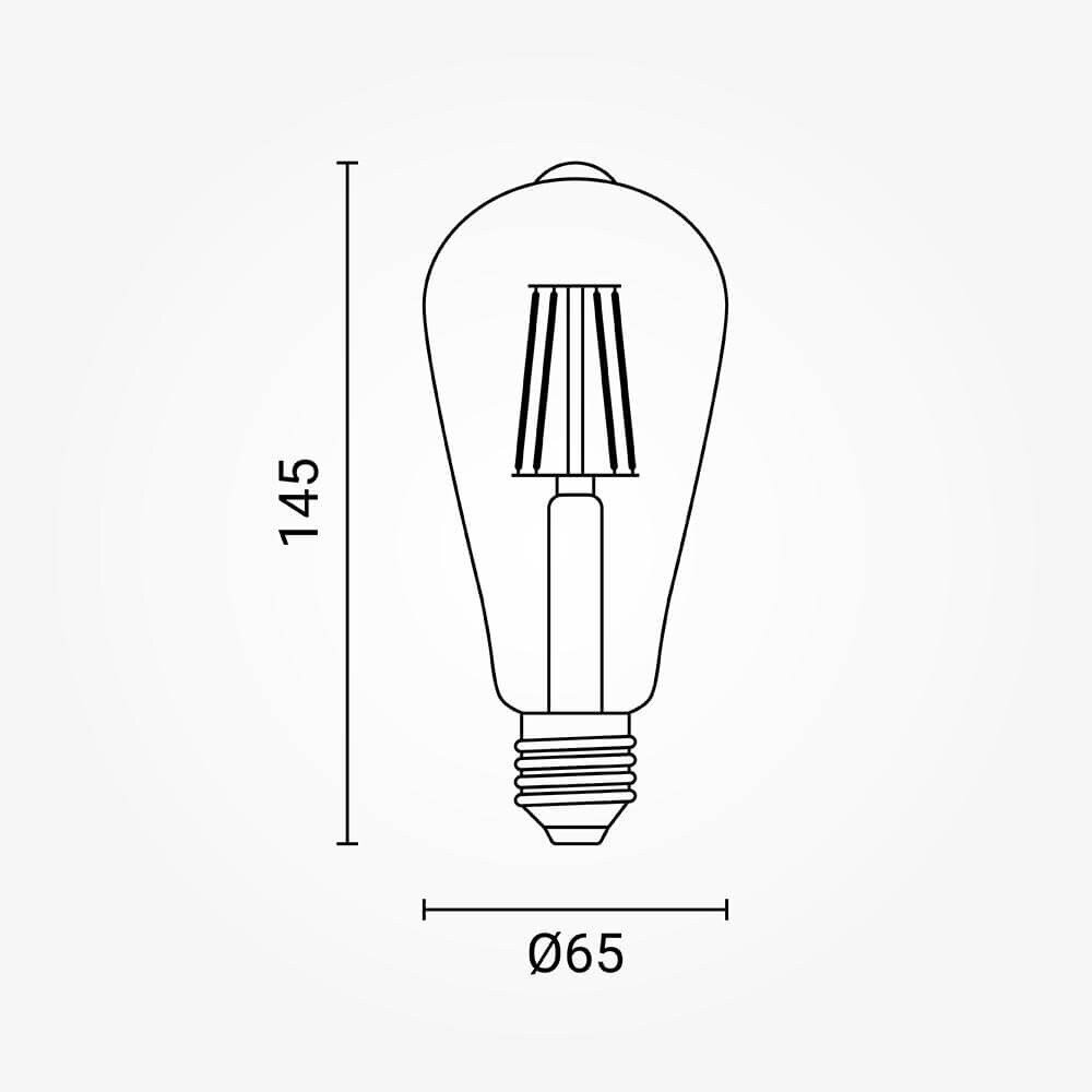 LED Candle ST64 8W, Golden, Warm Light 3