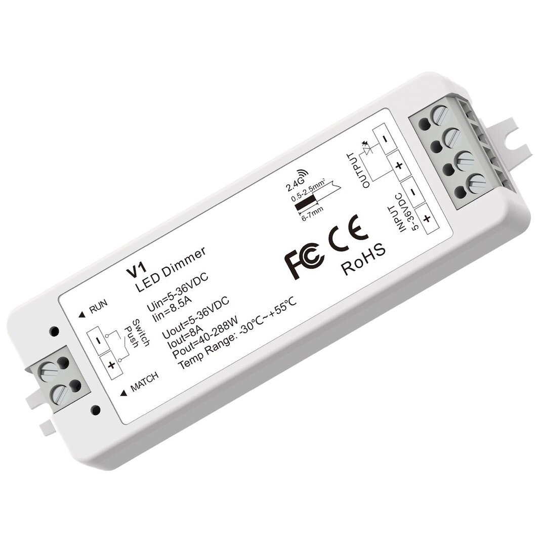 LED Controller, 1CH DC5-36V, Remote Control