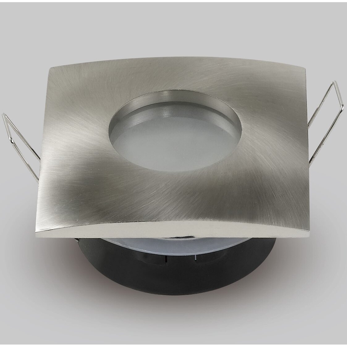LED Spotlight Fixture, IP65, Square, Satin Nickel, Round