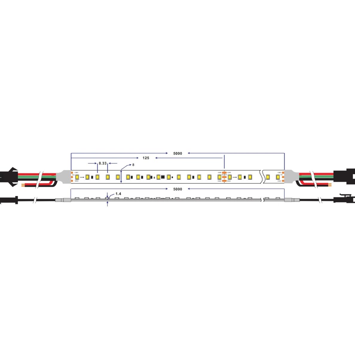 LED Strip 10W/m, 950Lm/m, 24V, Running Water, Neutral Light 4 LED Strip 10W/m, 950Lm/m, 24V, Running Water, Neutral Light 4