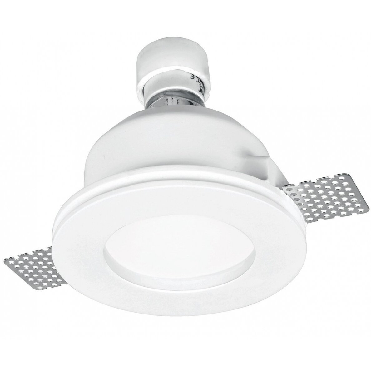 LED Ceiling Fitting, Round, Gypsum, Frosted Glass