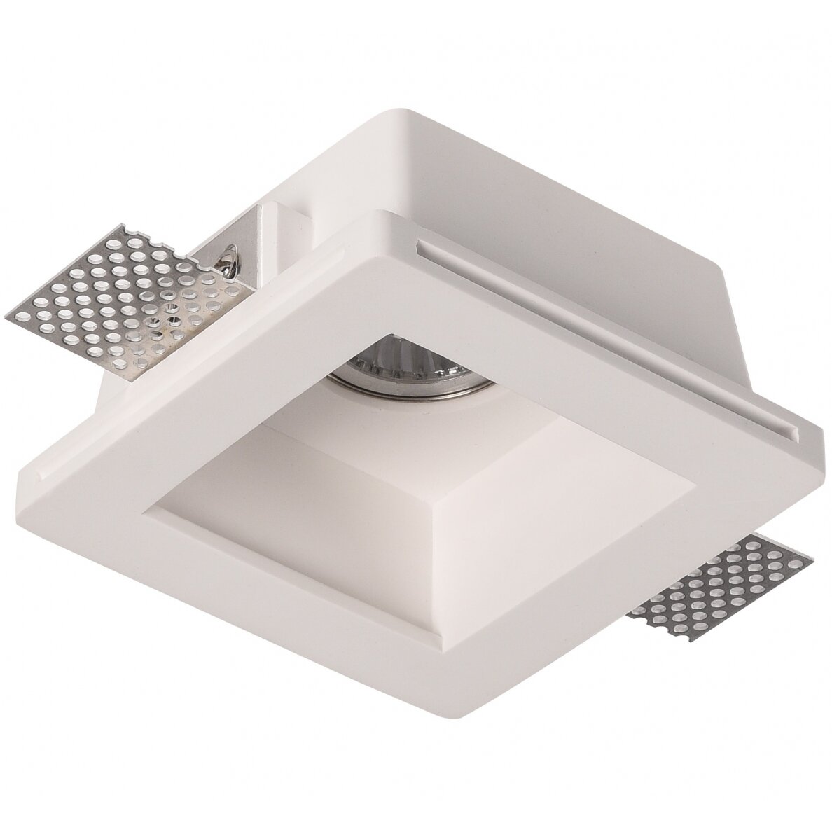 LED Ceiling Fitting, Square, Gypsum, 1 Socket 1