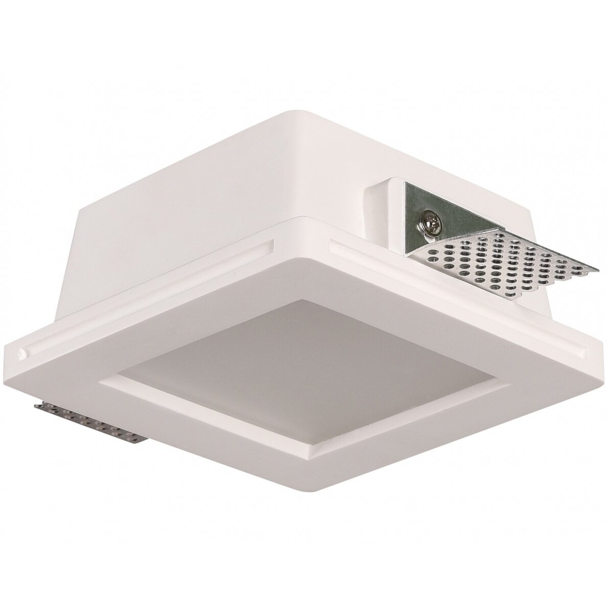 LED lubų šviestuvas, kvadratinis, gipsinis, matinis stiklas, 1 lizdas 1
