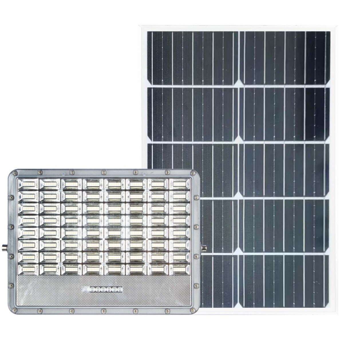 LED prožektorius, pilkas, su saulės baterija, 30W, 120°, šalta balta šviesa 1 LED prožektorius, pilkas, su saulės baterija, 30W, 120°, šalta balta šviesa 1