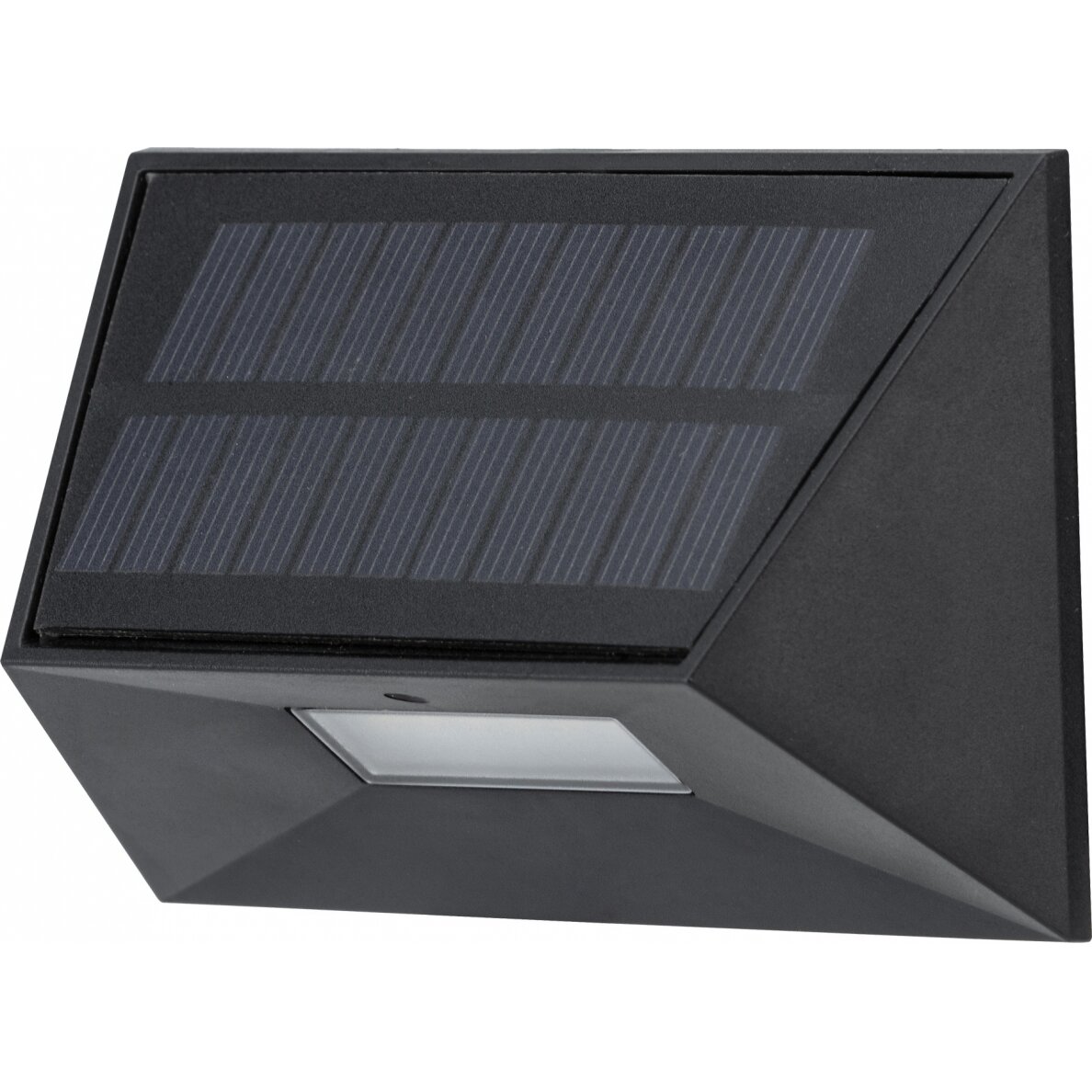 LED saulės sieninis šviestuvas, juodas, 0.5W, šilta balta šviesa