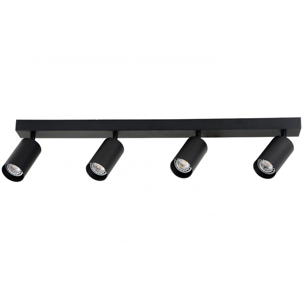 LED Spotlight Fixture, Four Heads, Black