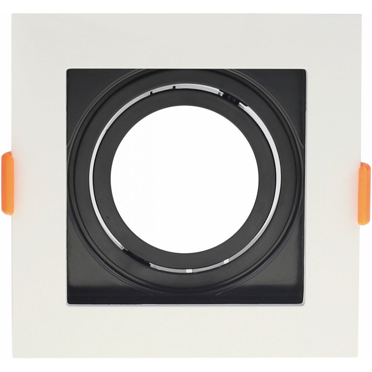 LED Spotlight Fixture, Square, White/Black, Square