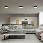 LED Ceiling Light, Black Body, Round, 18W, Neutral Light 3
