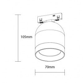 LED magnetinis šviestuvas M05, 10W, su lęšiu, šilta balta šviesa 1