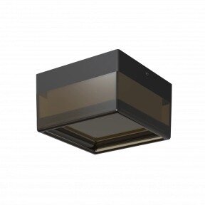 LED Outdoor Ceiling Light, Square, Black/Black, 9W, 3CCT, IP65