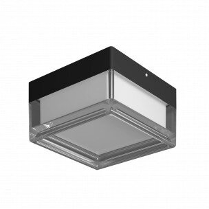 LED Outdoor Ceiling Light, Square, Black/White, 9W, 3CCT, IP65