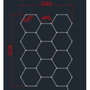 LED korys (hexagon), 11HEX, 385W, CCT šviesa 2