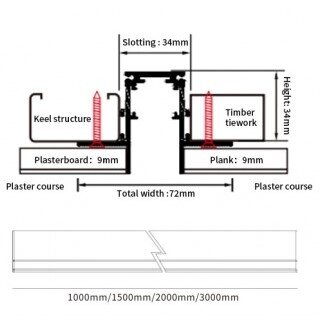 LED Magnetic Track System R20B, width 2.5cm, Built-In, Black, length 2m 5