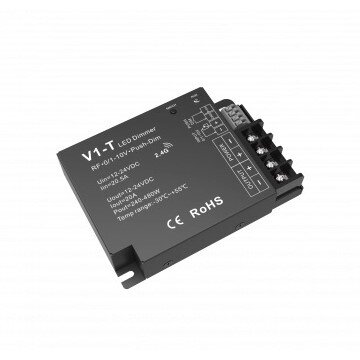 DIM LED Controller, 12-24V, 20A, 1 Channel, Remote Control