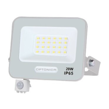LED prožektorius, baltas, PIR jutiklis, 20W, 120°, neutrali balta šviesa LED prožektorius, baltas, PIR jutiklis, 20W, 120°, neutrali balta šviesa