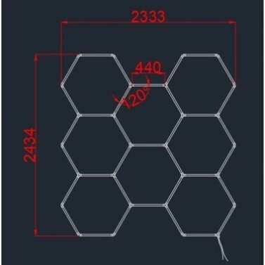 LED korys (hexagon), 8HEX, 280W, šalta balta šviesa 2