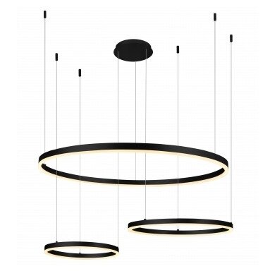 LED pakabinamas šviestuvas, 70W, juodas, šilta balta šviesa
