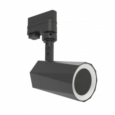 LED bėginis šviestuvas, 1F, 11W, Bluetooth garsiakalbis, nuotolinis valdymas, juodas, RGB spalvos