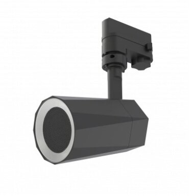 LED bėginis šviestuvas, 1F, 11W, Bluetooth garsiakalbis, nuotolinis valdymas, juodas, RGB spalvos