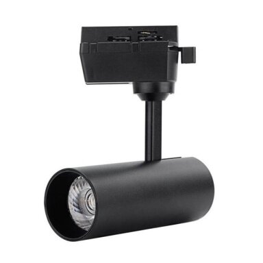 LED bėginis šviestuvas, 1F, 12W, 1200Lm, juodas, neutrali balta šviesa