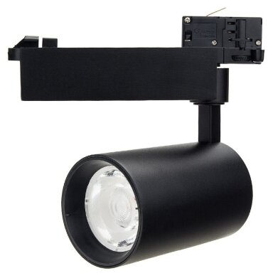 LED bėginis šviestuvas, 3F, 25W, 2750Lm, juodas, šilta balta šviesa