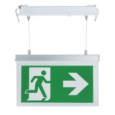 LED evakuacinis šviestuvas, 2W, 3 val., pakabinamas, su užrašu