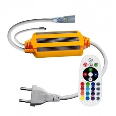 LED Flex Neon RGB juostos maitinimo valdiklis, su IR pulteliu ir 0.5m maitinimo laidu