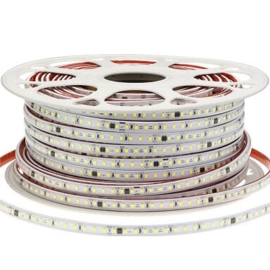 LED juosta, 9W/m, 900Lm/m, 220V, šilta balta šviesa