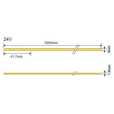 LED Slim Strip 7W/m, 24V, 400Lm/m, Neutral Light