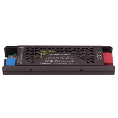LED juostos maitinimo šaltinis, 200W, 12V, 16.5A, tylus