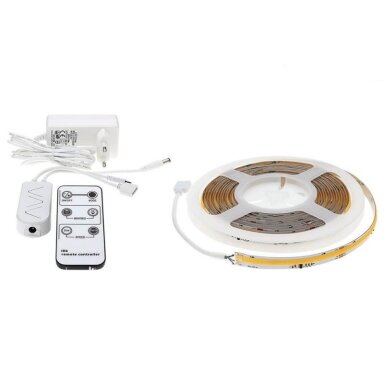 LED juostos rinkinys, 12V, nuotolinis valdymas, neutrali balta šviesa