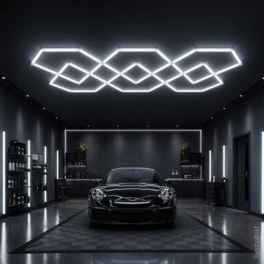 LED korys (hexagon), 11HEX, 428W, šalta balta šviesa