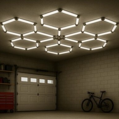 LED korys (hexagon), 6HEX, 306W, šalta balta šviesa
