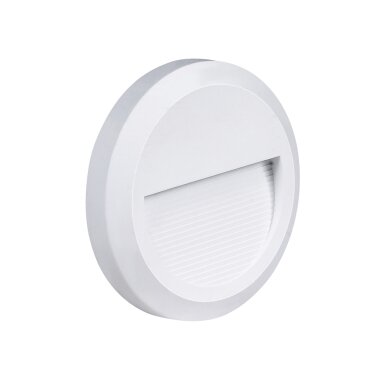 LED laiptų šviestuvas, apvalus, baltas, 2W, šilta balta šviesa