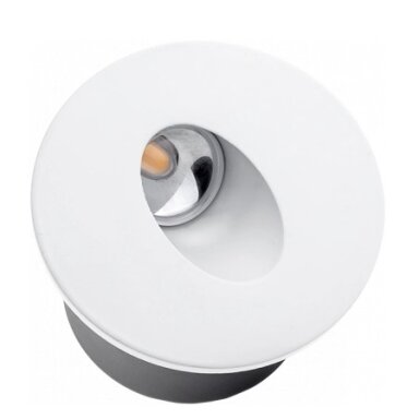 LED laiptų šviestuvas, apvalus, baltas, 3W, neutrali balta šviesa