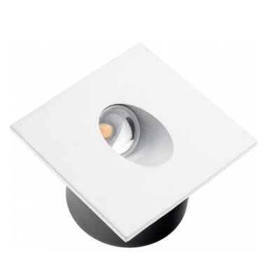 LED laiptų šviestuvas, kvadratinis, baltas, 3W, apskritimas, šilta balta šviesa