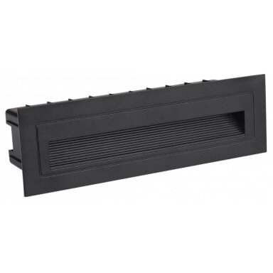 LED laiptų šviestuvas, stačiakampis, juodas, 6W, šilta balta šviesa