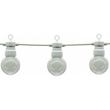 LED lauko girlianda, balta, 13m, 20 lizdų, 6W, šilta balta šviesa