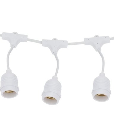 LED lauko girlianda, balta, 14.4m, 15 kabančių lizdų, be lempučių