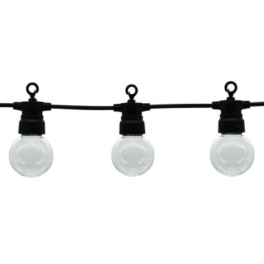 LED lauko girlianda, juoda, 13m, 20 lizdų, 6W, šalta balta šviesa