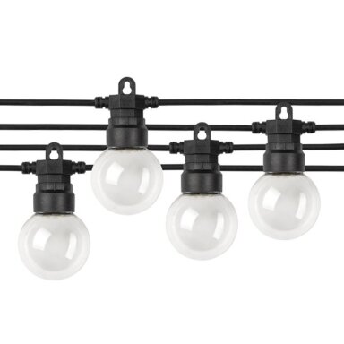 LED lauko girlianda, juoda, 13m, 20 lizdų, 6W, šalta balta šviesa
