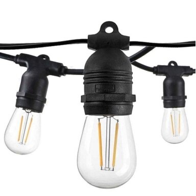 LED lauko girlianda, juoda, 14.4m, 15 lizdų, be lempučių