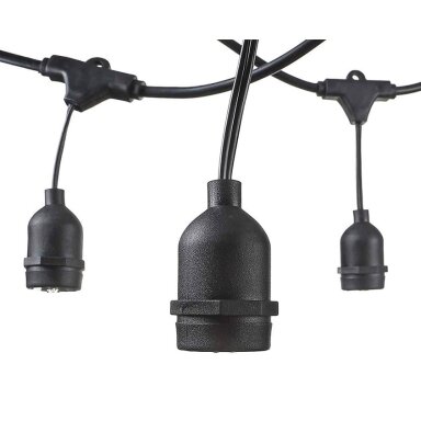 LED lauko girlianda, juoda, 6m, 10 kabančių lizdų, be lempučių