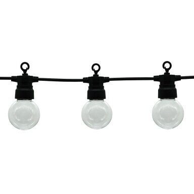 LED lauko girlianda, juoda, 8m, 10 lizdų, 3W, šalta balta šviesa
