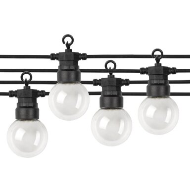 LED lauko girlianda, juoda, 8m, 10 lizdų, 3W, šalta balta šviesa