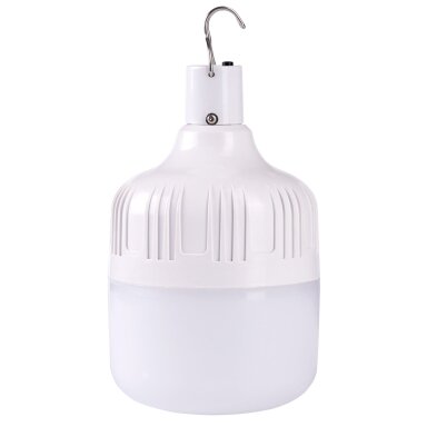 LED lempa, 8W, su saulės panele, šalta balta šviesa