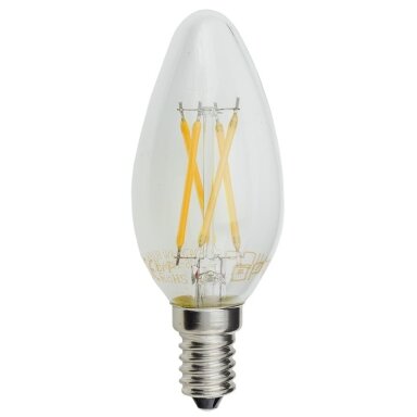LED lemputė E14 C35 4W, šilta balta šviesa