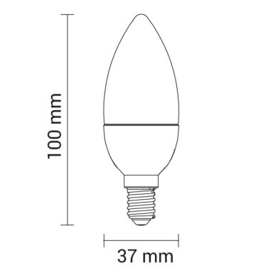 LED lemputė E14 C37 3.7W, šalta balta šviesa