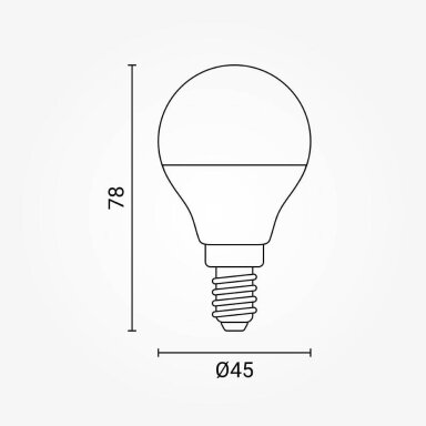 LED lemputė E14 G45 3.5W, šalta balta šviesa