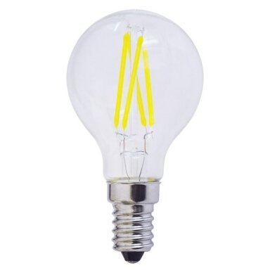 LED lemputė E14 G45 4W, šalta balta šviesa